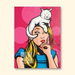 Cat On A Hot Blonde Head